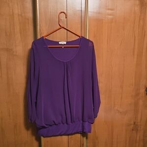 C.O.C, 2XL, Elegant Purple Women's Top